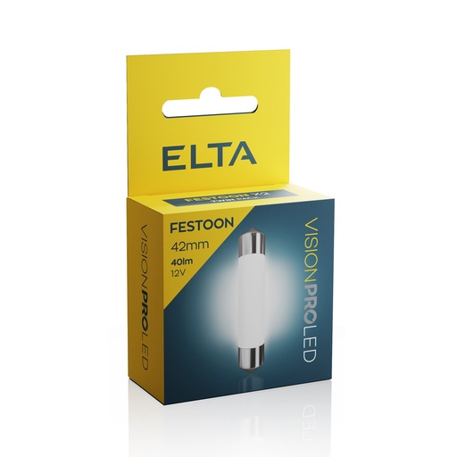 [EB8258TR] 12V 1.6W 11x42mm SV8,5-8 (FESTOON) x2 LED Elta