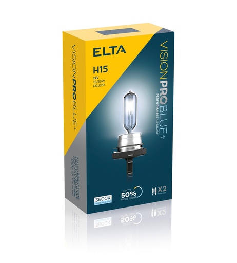 [EB2715TR] 12V 15/55W PGJ23t H15 VISION PRO BLUE+ (BOX-02)