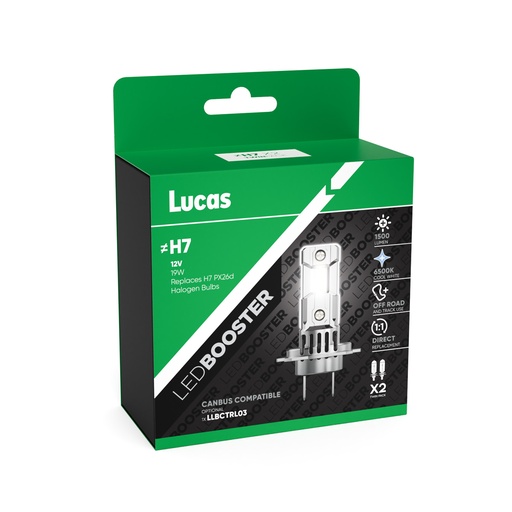 [LLB477LEDX2] 12V 15W 6500K PX26d (H7) LEDx2 Lucas