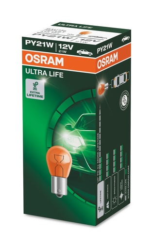 [7507ULT] 12V 21W BAU15s PY21W ULTRA LIFE 
