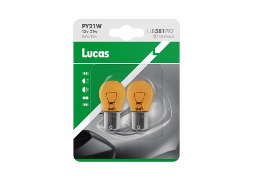 [LLB581PX2] 12V 21W BAU15s PY21W LUCAS á2