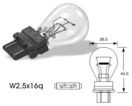 [LLB180T] 12V 27/7W W2,5x16q 