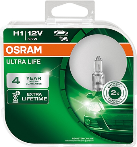 [64150ULT-HCB] 12V 55W P14,5s H1 ULTRA LIFE Box