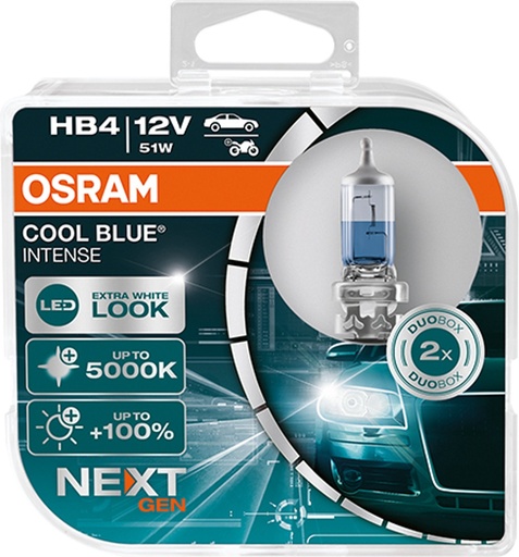 [9006CBN-HCB] 12V 55W P22D HB4 COOL BLUE® INTENSE (NEXTGEN) Osram BOX