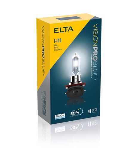 [EB2711TR] 12V 55W PGJ19-2 H11 VISION PRO BLUE+ (BOX-02)