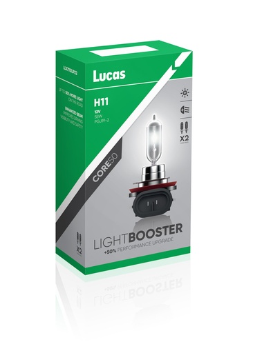 [LLX711XLPX2] 12V 55W PGJ19-2 H11  LUCAS Light Booster 50 (BOX-02)