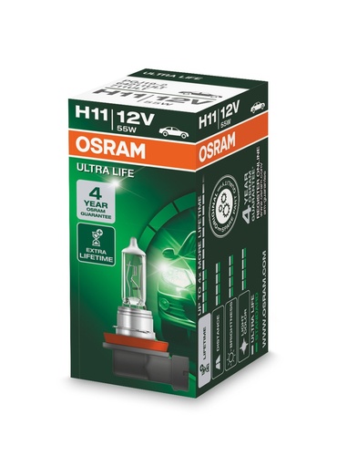 [64211ULT] 12V 55W H11 ULTRA LIFE OSRAM