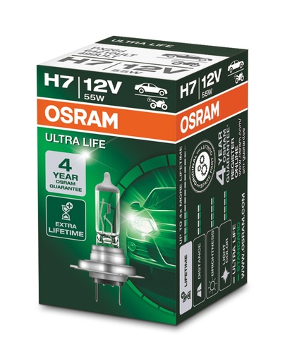 [64210ULT] 12V 55W PX26d H7 Osram ULTRA LIFE
