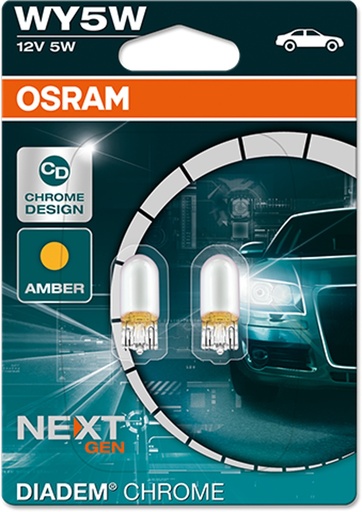[2827DC-02B] 12V 5W W2,1x9,5d WY5W Diadem Chrome Osram