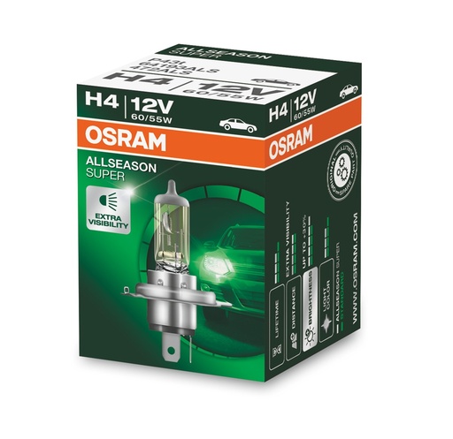 [64193ALS] 12V 60/55W P43t H4 OSRAM ALLSEASON