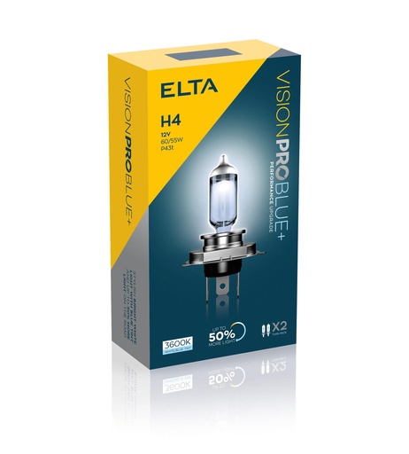 [EB2472TR] 12V 60/55W P43t H4 VISION PRO BLUE+ (BOX-02)