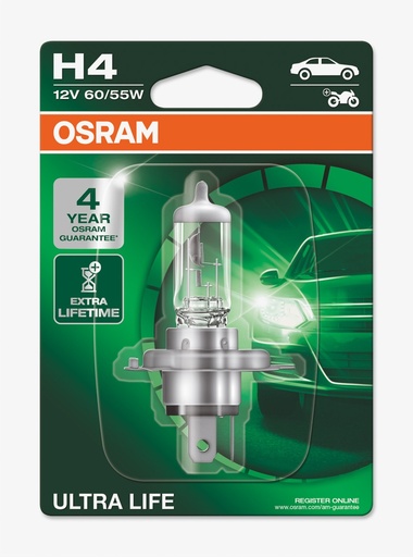 [64193ULT-01B] 12V 60/55W P43t H4 Osram  U LIFE  bli