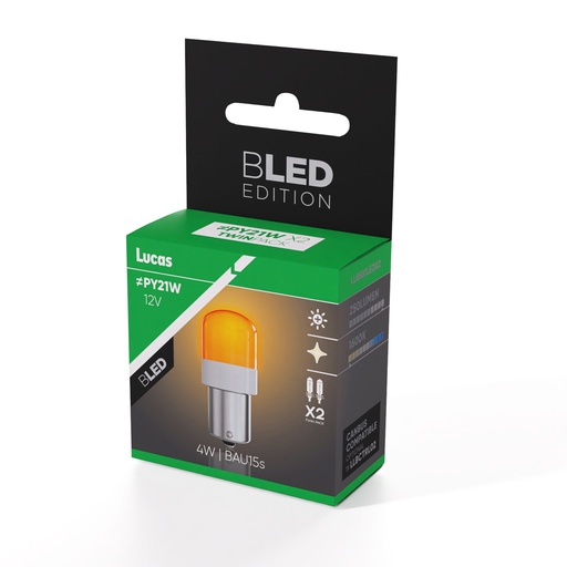 [LLB581LEDX2] 12V 6W 4300K BAU15s (≠PY21W) x2 LED Lucas