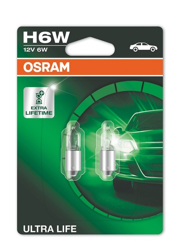 [64132ULT-02B] 12V 6W BAX9s H6W ULTRA LIFE OSRAM Bl.á2