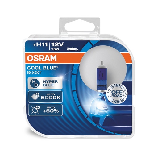 [62211CBB-HCB] 12V 75W H11 COOL BLUE BOOST Osram BOX