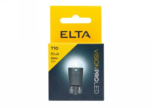 [EB8013TR] 12V T10 50lm LED modrá (EB0499) Box-02 