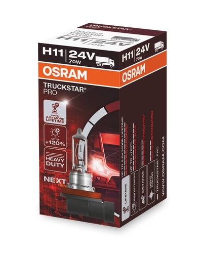[64216TSP] 24V 70W PGJ19-2 H11 OSRAM TRUCKSTAR PLUS