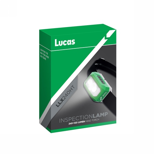 [LLX240HT] LED head torch recheargable laps 240 lm + 12lm spot light