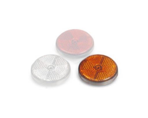 [A-0501] Reflector 60mm round amber w.hole 