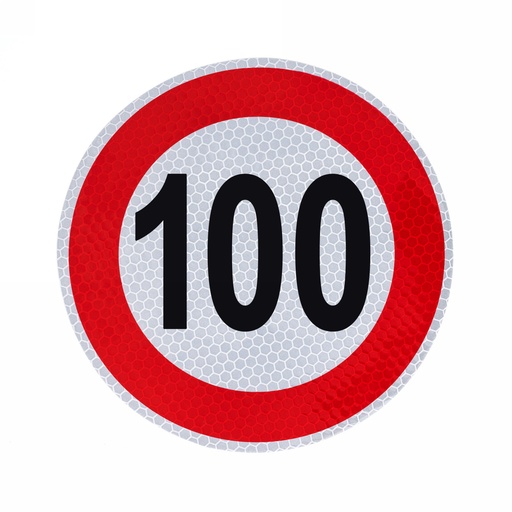 [A-VM150-100] Samolepka konštrukčnej rýchlosti 100 priemer 150mm 