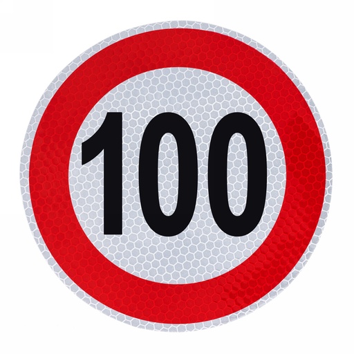 [A-VM200-100] Samolepka konštrukčnej rýchlosti 100 priemer 200mm 