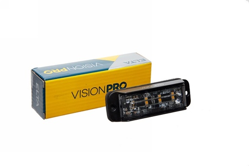 [EB8006] Svetlo pozičné Strobo 4LED x 3W/12W,12/24V, ECE R10+R65 ambrové 