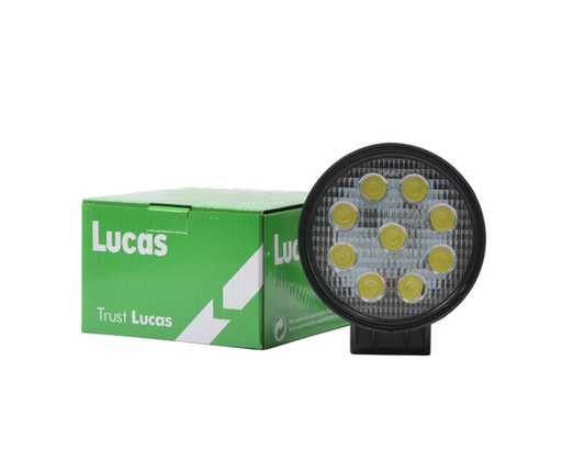 [A-LDB902] Work light Lucas 9LED * 3W/27W with mount.bracket, round