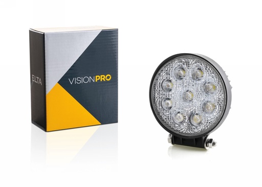 [EB8005] Work light Vision PRO 9LED * 3W/27W with mount.bracket, round, ECE R10