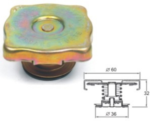 [BP5076] Radiator cap 50kPa -Fe,Ot.double sealing