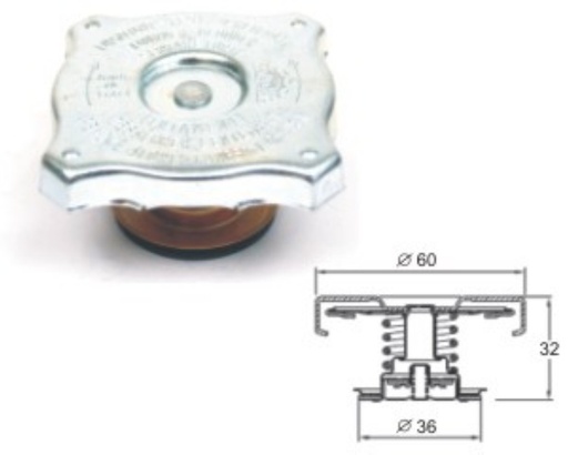[BP5015] Radiator cap 50kPa - Fe,Ot/Škoda