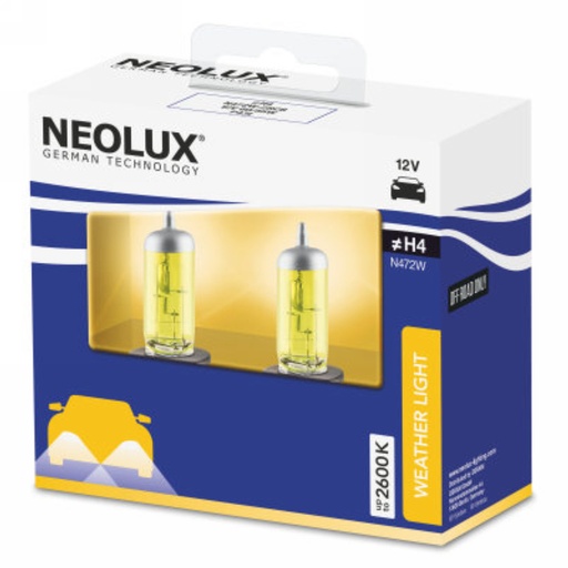 [N472W-2SCB] Neolux Weather Light H4 12V 60/55W box N472W-2SCB 2600K